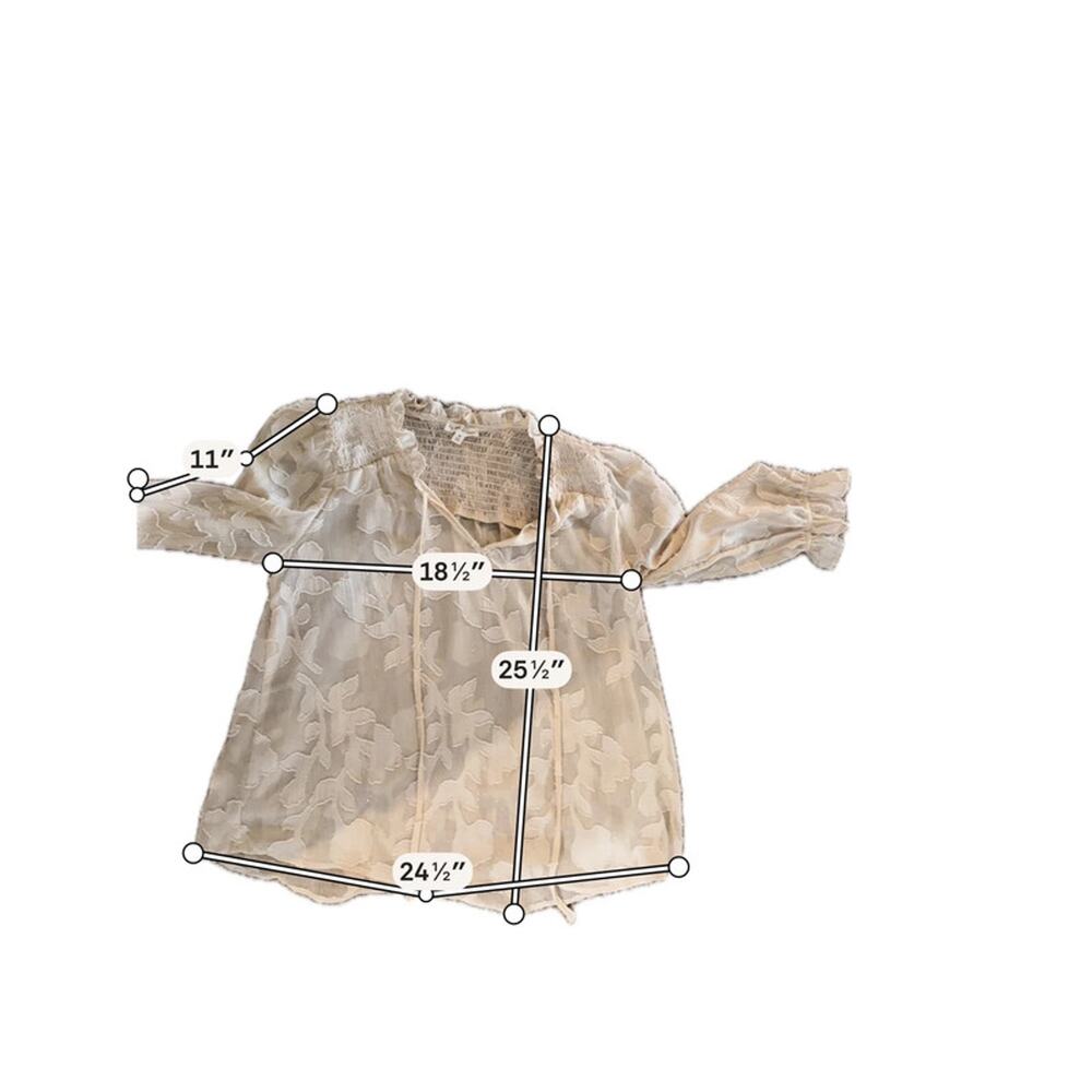 By the river sold by Anthropologie M EUC beige Boho top 2761 - Picture 6 of 6